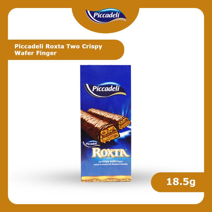 PICCADELI ROXTA TWO CRISPY WAFER FINGERS COATED IN CARAMEL & CHOCOLATE 24x20g