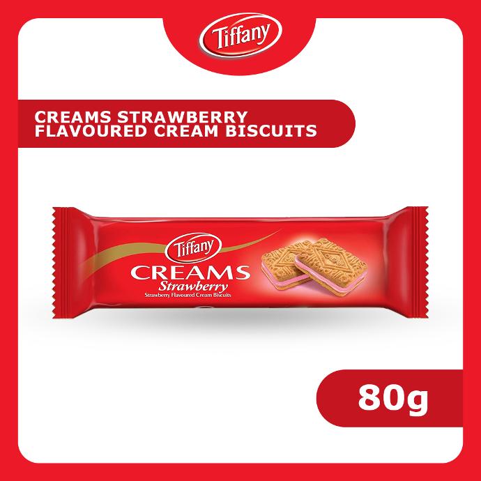 TIFFANY CREAMS STRAWBERRY FLAVOURED BISCUIT 80g