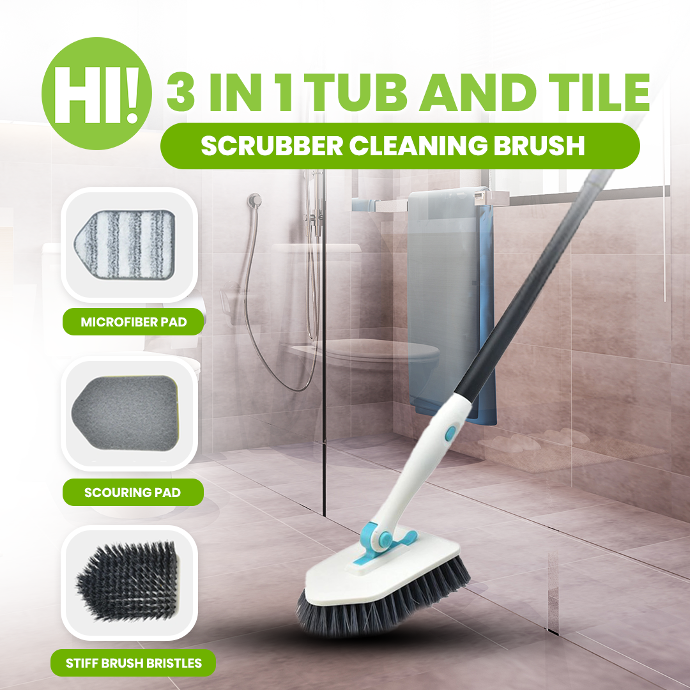 HI! 3 IN 1 TUB & TILE SCRUBBER BRUSH