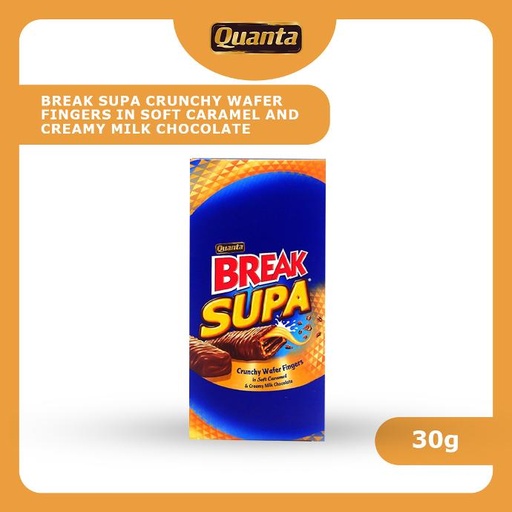 [80204] QUANTA BREAK SUPA CRUNCHY WAFER FINGERS IN SOFT CARAMEL & CREAMY MILK CHOCOLATE 12x30g