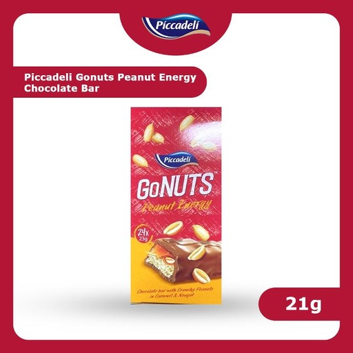 [80603] PICCADELI GONUTS CHOCOLATE BAR WITH CRUNCHY PEANUTS IN CARAMEL & NOUGAT 24x21g