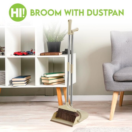[6009564] HI! BROOM W/ DUSTPAN BEIGE
