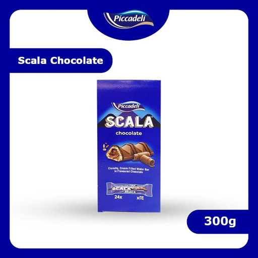 [80632] PICCADELI SCALA CRUNCHY CREAM FILLED WAFER BAR IN FLAVOURED CHOCOLATE 24x12.5g